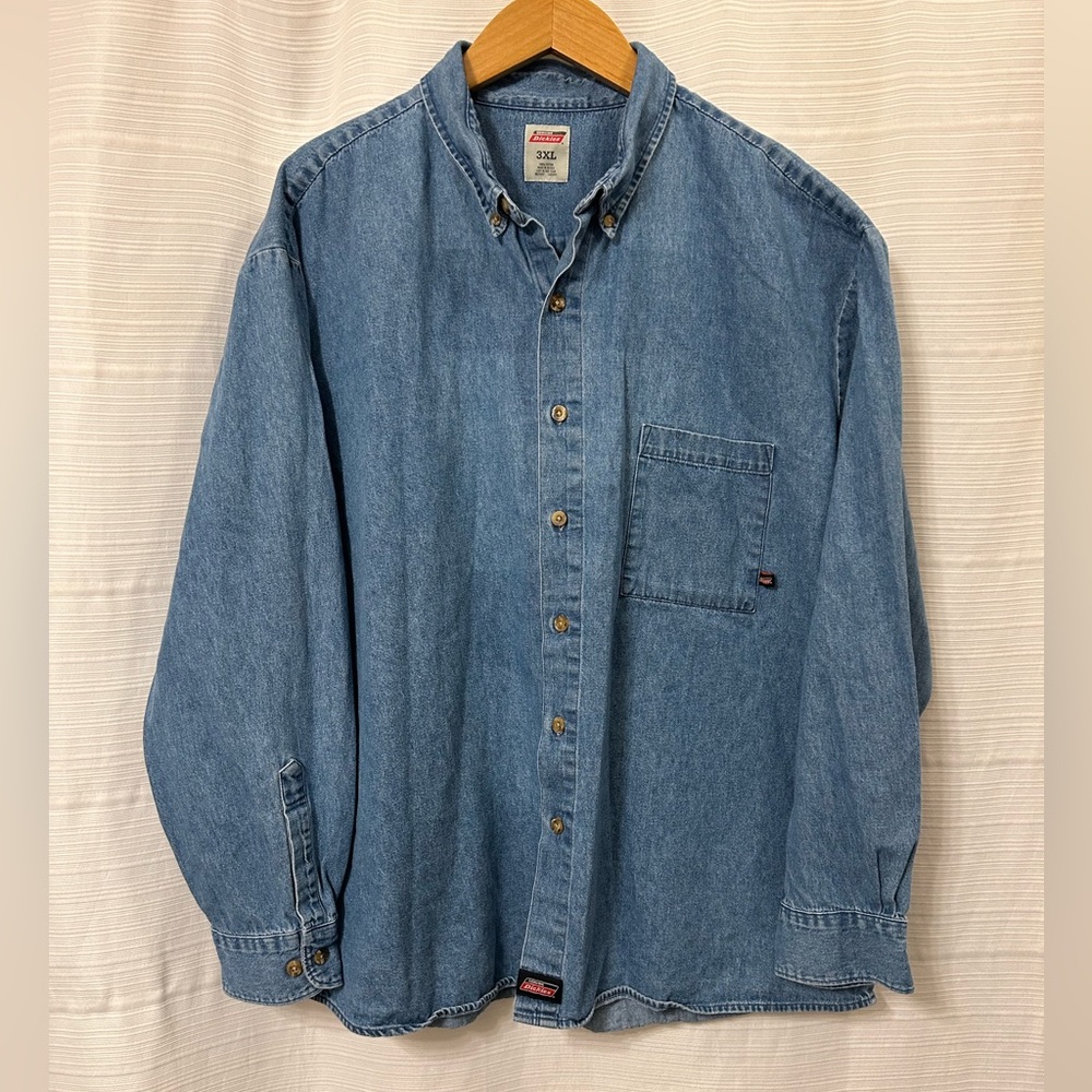 Dickies Denim Shirt 3XL Button Down Chambray Western
